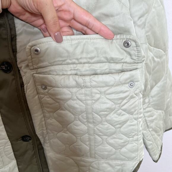 Allsaints Foxi Quilted Liner Jacket Green Size 6 - Picture 5 of 6